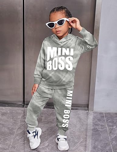 Image of Von kilizo Toddler Baby Boy Clothes Fall Outfits Cute FashionsHoodie Sweatsuit Top+Tie-Dye Pants 2PCS Set