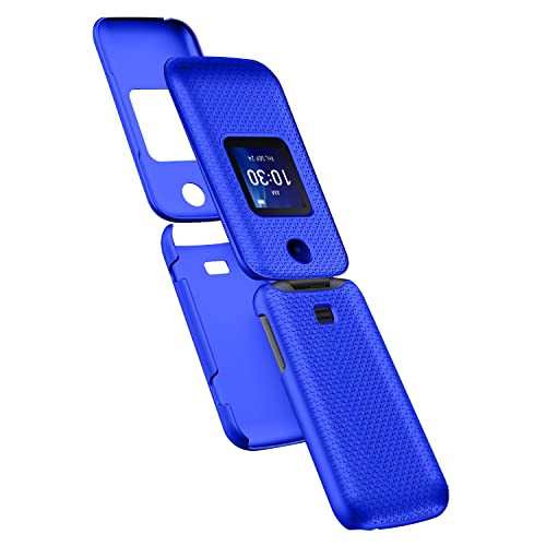 Rykq For Alcatel Go Flip 4 / Tcl Flip Pro Case, With [Not Glass] Flexible Screen Protector Heavy Duty Protection Hard Shockproof Protective Phone Case For Tcl Flip Pro 4056, (Blue) #TOP3