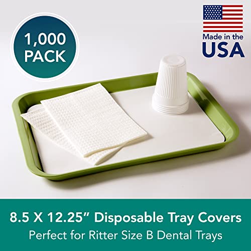Tidi Choice Tray Covers, White (Case Of 1,000) - Heavyweight Bond, 8.5" X 12.25", Fits Ritter Size B Dental Trays - Essential Medical Supplies And Dental Consumables - Bulk Dental Tray Covers (917511) #TOP1