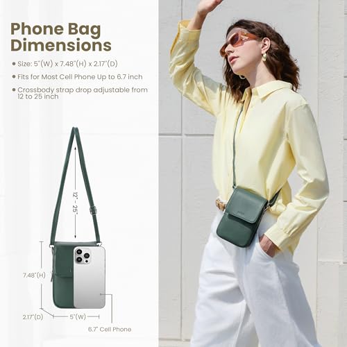 Image of befen Genuine Leather Crossbody Bags for Women, Cell Phone Cross body Purse Bag with RFID Blocking Card Slots