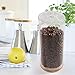 Glass Coffee Bean Container, 52.36 FL OZ (1550 ML), [Thickened Version] 77L Glass Food Storage Jar with Airtight Seal Bamboo Lid - Clear Food Storage Canister for Serving Tea, Coffee, Spice and More