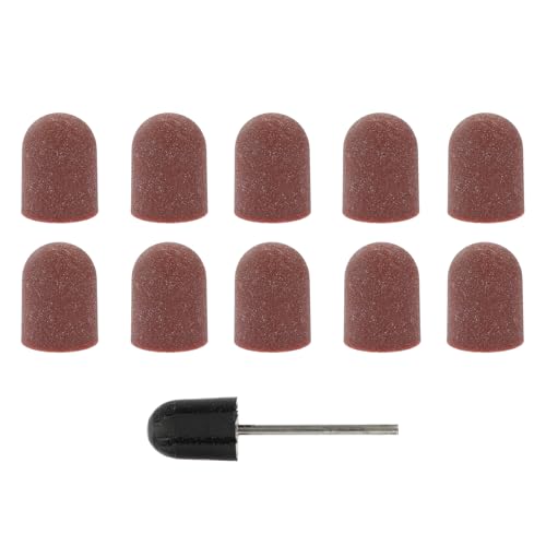 minkissy 10pcs Manicure Sand Cap Set Sanding Caps Nail Art Polishing for Nail Grinding Head Use in Art Tools and French Manicure Preparation