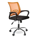 STUHLXXL Silla de oficina giratoria, silla de escritorio, silla ejecutiva, ergonómica, hasta 100 kg, color naranja