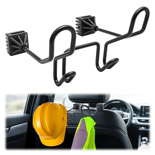 Hard Hat Holder for Truck Seat, Heavy Duty Car Seat Hook Organizer, Work Truck Accessories for Truck SUV Car, Car Hat Holder for Hard Hat & Safety Vest
