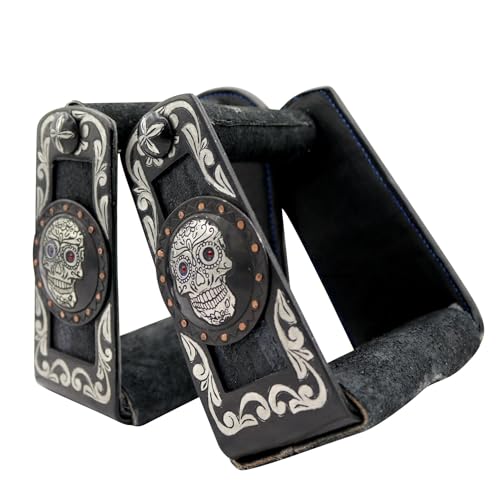 Charro Saddle Black Custom Stirrups Estribos Montura