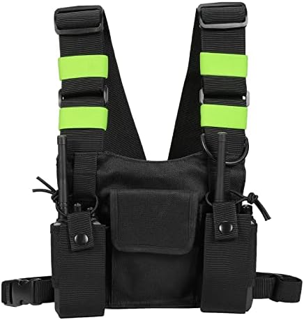 Kyrio Utility Chest Pack, Tactical Sports Chest Pack Vest For Phone Walkie Talkie, Hip Hop Bag Lightweight Running Pack For Workouts, EDC Chest Rig Pouch For Workouts, Cycling & Hiking (Green)
