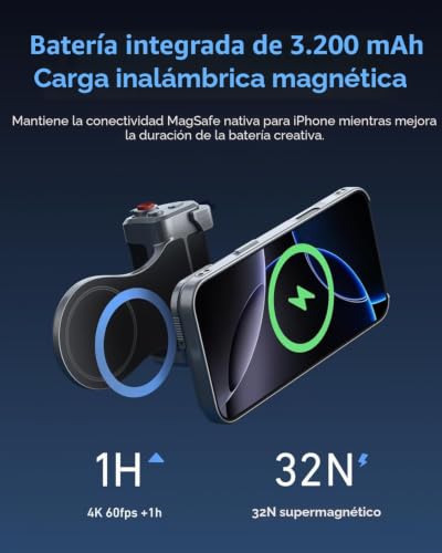 Empuñadura magnética para iPhone 17 Pro que soluciona la falta de batería y luz en tus vídeos 4