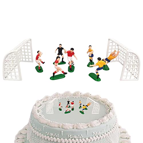 Toppers do bolo de aniversário Futebol | 10 peças toppers do bolo do tema do jogador da bola de fute
