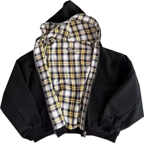 Silver Basic Sudadera con Capucha clásica de Doble Cara para Adultos-Black-M1