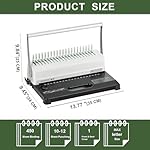 HOUYEE Binding Machine, 19 Holes, 450 Sheets, Comb Binding Machines with 50 PCS 1/2" Comb Binding Spines, Comb Binder Machine for Letter Size Paper，Adjustable Margin - Image 3
