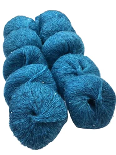 ABNUM 12 Pièces 300g Fil de Mohair à Paillettes pour Tricoter à la Main - Laine au Crochet Doux Ligne Acrylique Chaude Brillante