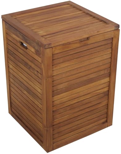Image of The Original Spa Large Size Teak Laundry or Storage Hamper