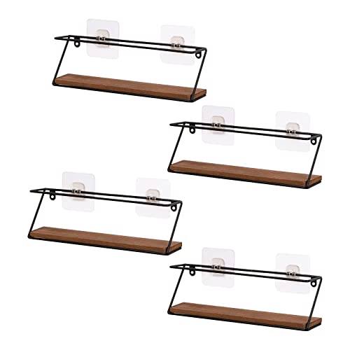 SUNNOW Spice Rack Wall Mount - 4-Tier, Space-Saving Wall Spice Rack Organizer - Wall Mount Spice Rack Organizer for Spice Jars and Seasonings - Screw or Adhesive Hanging Spice Rack for Wall