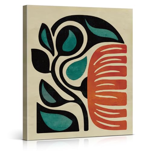 YeleY Abstract Botanical Canvas Wall Art, Modern Floral Wall Decor