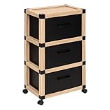 abc simply tours Matière : Carton Paris Prix Five Simply Smart - Tour de Rangement 3 Tiroirs Cardy 46cm Naturel & Noir