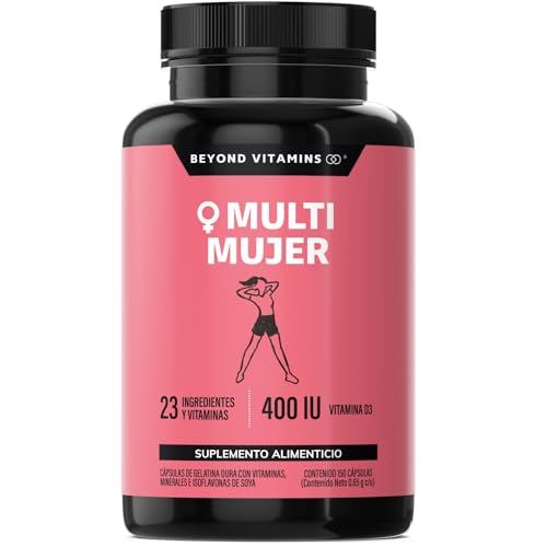 Multivitamínico para Mujer con 24 Ingredientes y Vitaminas | Suplemento de Vitaminas para Mujer con Vitamina D3, Vitamina E, Biotina | Suplemento Alimenticio...