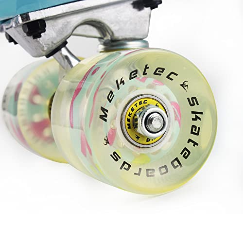 image for Meketec Skateboard Light Blue Complete Youth 22 inch Mini Cruiser Skat