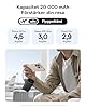 Baseus QPow3 Powerbank 20 000 mAh 45 W med 2 integrerad USB C-kabel, power bank PD3.0 QC4.0 externa mobiltelefonbatterier, 3 USB-C och 1 USB-A, bärbar laddare för iPhone 16/15/14 Pro Max, iPad, Galaxy #2