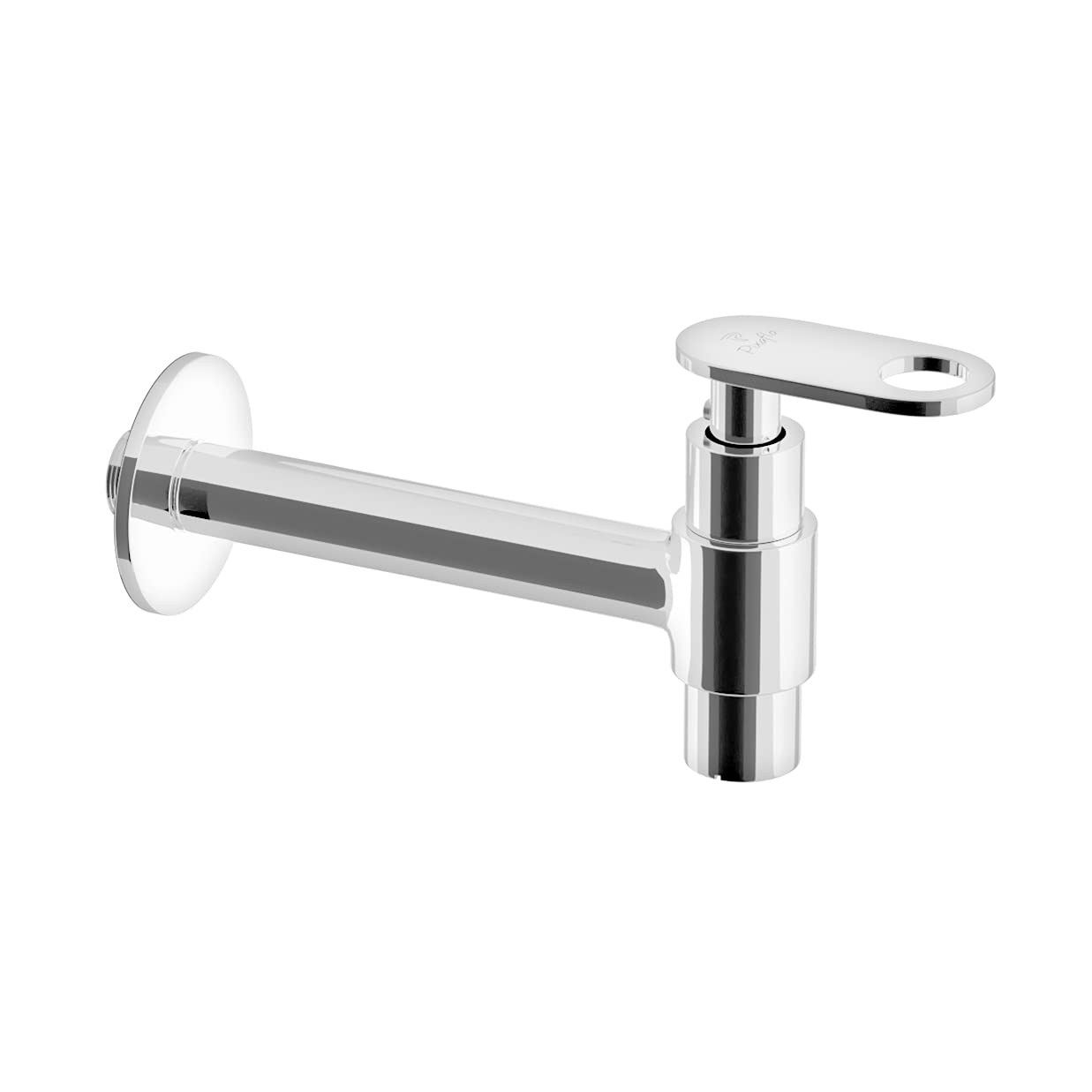 Pixaflo Nexus Brass Long Body Bib Cock Mouth Operated Tap with Wall Flange (Chrome) (Nexus-O)