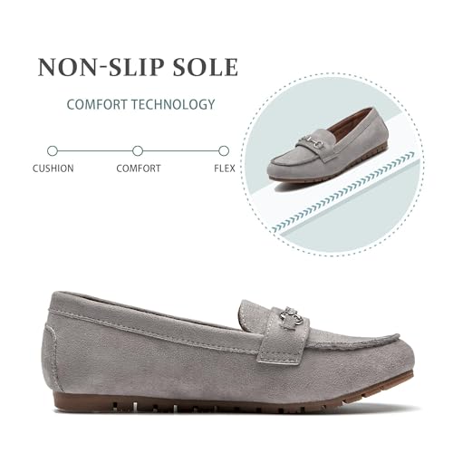 Image of BGSTGUDS Women's Wide Loafers Shoes Cute Dressy Shoes Ladies Comfort Slip Ons Work Shoes