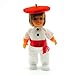 Folk Artesanía Muñeco Regional colección de 15 cm con Vestido típico Vasco San Fermines Pamplona España