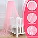 QmjdDymx Adjustable Height Baby Bed Canopy - Encrypted Breathable Mesh Bed Curtain for Cribs and Toddler Beds, Nursery Decoration Accessory