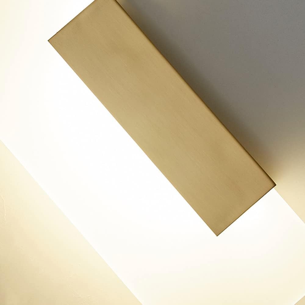 Lampada da parete for interni, 3 W, lampada moderna, in ottone, acrilico, for soggiorno, camera letto, corridoio, sala pranzo, scale, bianco caldo(B)