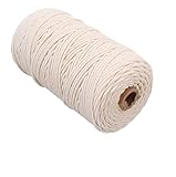 ♥【100% natürliche Baumwolle】 Hergestellt aus hochwertiger 100% Baumwolle, Durchmesser 3 mm, Länge 200 m, langlebig und einfach zu bedienen. Es wird für Geschenkverpackungen, Blumen, Schmuck, Buchbinderei, Schulprojekte, Scrapbooking usw. verwendet.
