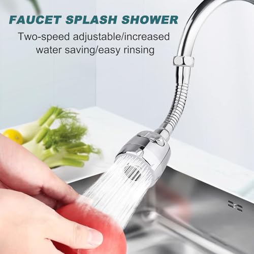 Miniatura 2 de Kasesss 2 Piezas Extensor Grifo Cocina, Alargador Grifo Cocina Rotación De 360 , Flexible Extension Grifo Cocina, 2 Modos Alargador Aireador Grifo Cocina, Difusor Grifo Cocina Con Adaptador Universal