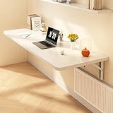 HDZNDH Mesa De Pared Plegable con Soporte De Acero Ajustable、Mesa De Comedor Plegable para Espacios Pequeños，Adecuado para Oficina, Dormitorio, Salón, Cocina.Fácil De Instalar，Ahorrar Espacio.