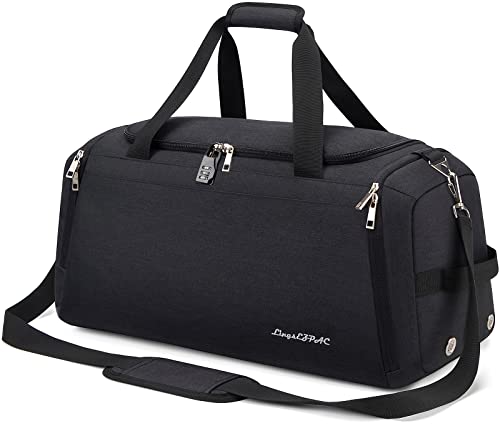 Gym Bag For Women & Men,Travel Duffel Bag For Sports, Gyms And Weekend Getaway, Waterproof Dufflebag With Wet Pocket & Shoes Compartment，Lightweight Carryon Gymbag (Black) #TOP4