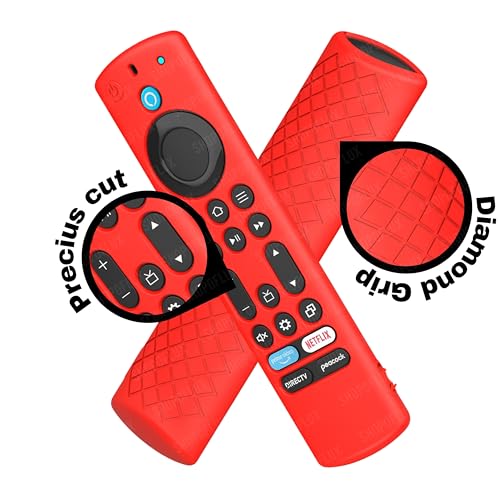 Image of SHOPOFLUX Silicone Tv Remote Cover Compatible with Amazon Basics Smart LED TV Remote Protective Cover [Remote NOT Included] (Red)