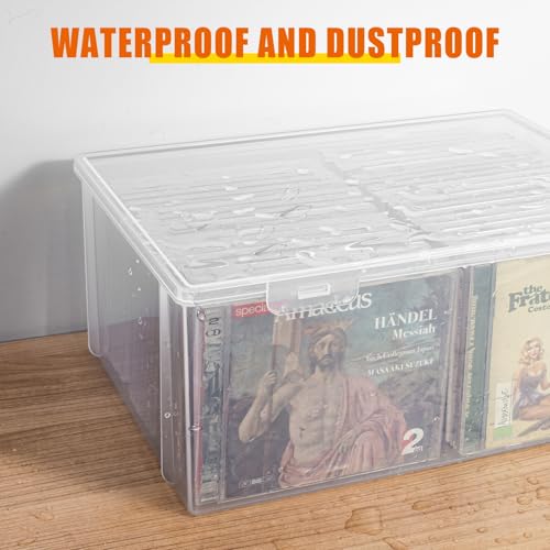 Tutata Cd Storage Box, Stackable Clear Plastic Cd Organizer thumb #6