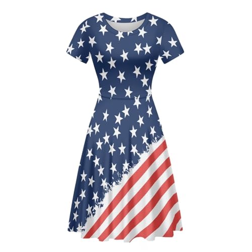 Image of Biyejit Women's Summer Casual Short Sleeve T-Shirt Swing Dress Crew Neck Plus Size S-4XL