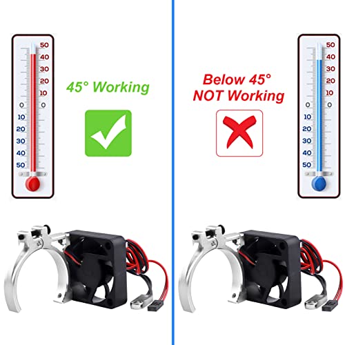 Crazyhobby Rc Car Motor Heatsink Cooling Fan With Thermal Sensor Aluminum Clamp Heatsink For 42Mm Motors Fit 4268 4274 Motor 1/8 1/10 Buggy Cars Truck Crawler (Silver) #TOP1