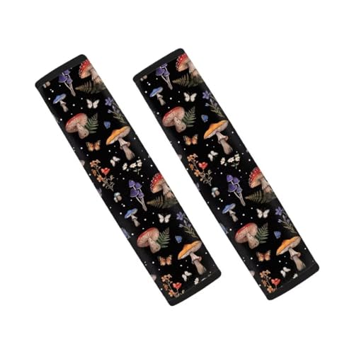 Coldinair Almohadillas para cinturón de seguridad de coche con diseño de hongos, fundas suaves y cómodas para cinturón de seguridad