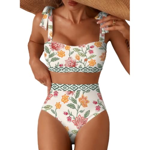 Maillot de bain 2 pièces à lacets taille haute galbant pour sublimer les courbes