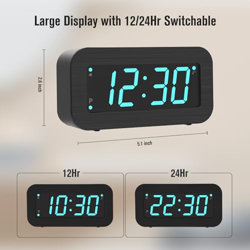 Timegyro Digital Alarm Clock Battery Operated - Lcd/Led Display Switchable thumb #6