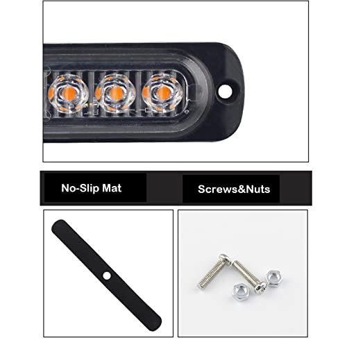 Anki Happigo Ankia 2Pcs Led Side Marker Strobe Warning Lights Grille Lamp Flashing Beacon Blinker Emergency Hazard For Tow Car Truck Trailer Pickup (White) #TOP4