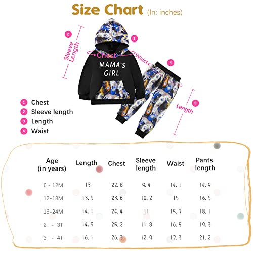 Baby Girl Clothes Infant Toddler Girl Flower Hoodie Long-Sleeve Sweatshirts + Pants + Headband 3 Pcs Baby Cute Outfits Set #TOP6