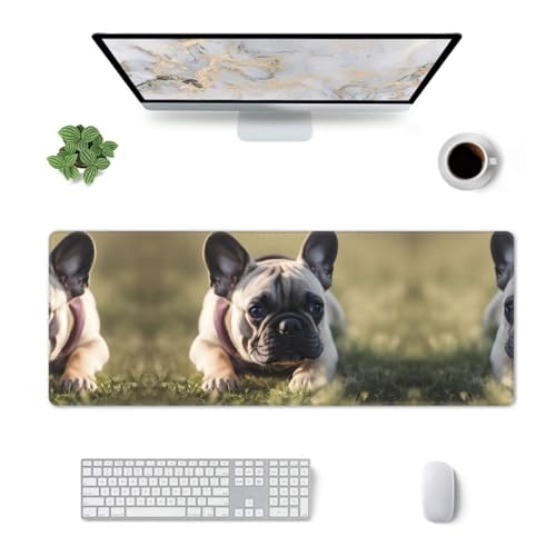 Tapis de souris bouledogue français 80x30 cm idéal pour le bureau - 3