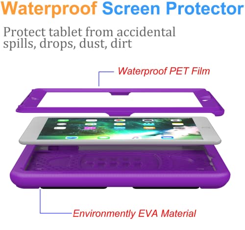 Bmouo Kids Case For Ipad 9.7 2018/2017/Ipad Air 2/1/Pro 9.7-Built-In Screen Protector Shockproof Handle Convertible Stand Case For Ipad 9.7 Inch 2018 (6Th Generation)/2017(5Th Generation)/Air 2,Purple #TOP2