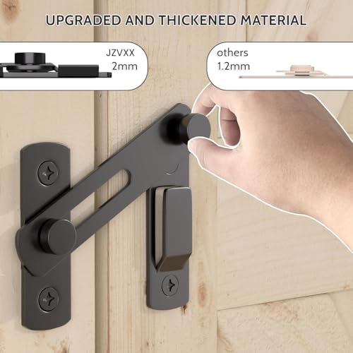 Image of DRUCILA 1pcs Barn Door Latches, Black Stainless Steel barn gate flip Door Latch Bi-fold Door Lock,Sliding Door Antique Lock Gate Latches Wine Cabinet Closet Door Latches.(Black Door Lock)
