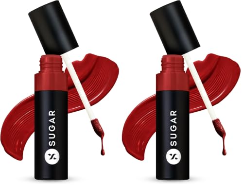 Image of SUGAR Cosmetics Partner In Shine Transferproof Glossy Lipstick | Lasts upto 24hrs | Transferproof & Smudgeproof - 3ml - 12 Crimson Cognac (Pack of 2)