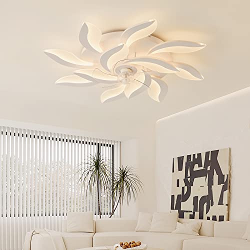 Ventilateur de plafond de fleurs de 39,3 pouces blanc avec lumières télécommande