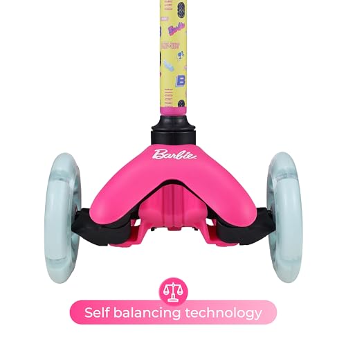 Image of Self Balancing Kick Scooter with Light Up Wheels, Extra Wide Deck, 3 Wheel Platform, Foot Activated Brake, 75 lbs Limit, Kids & Toddlers Girls or Boys, for Ages 3 and Up
