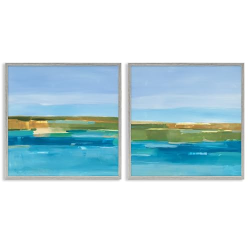 'Abstract Ocean Landscape'| 2pc Framed Giclee Art Set 2