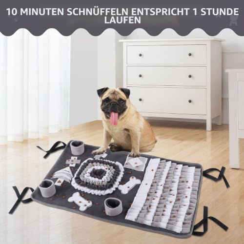 IEUUMLER Schnüffelteppich Hund, Waschbar Trainingsmatte Futtermatte für Hunde Fördert Natürliche Futtersuche & Stressabbau FC009