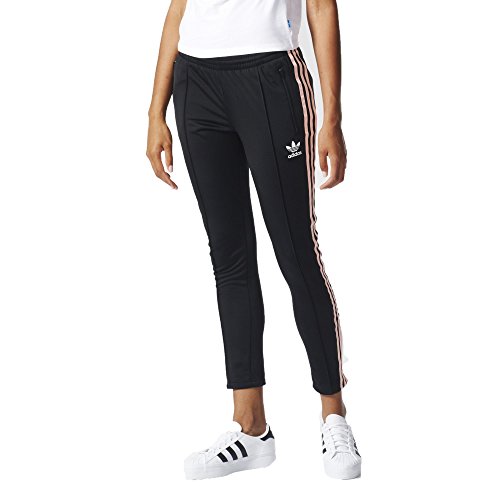 adidas Originals Women's Superstar Track Pant, Black/Paris Pink, M