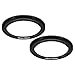 PATIKIL 43mm-49mm Metal Step Up Ring, 2 Pack Camera Lens Filter Adapter Ring Aluminum Filter Adapter Ring for Camera Lenses Hood, Black